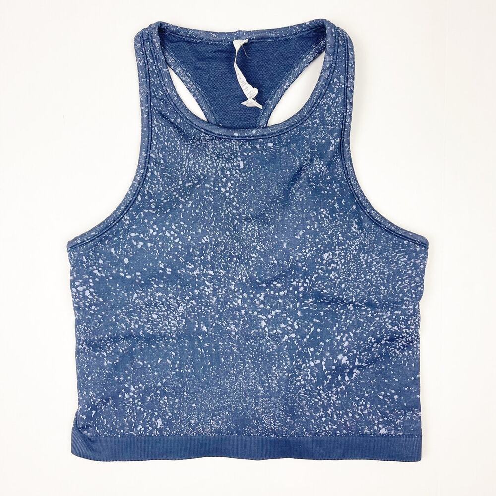 Lululemon Ebb to Street Cropped Tank Distorted Noise Mineral Blue Pastel Blue 10